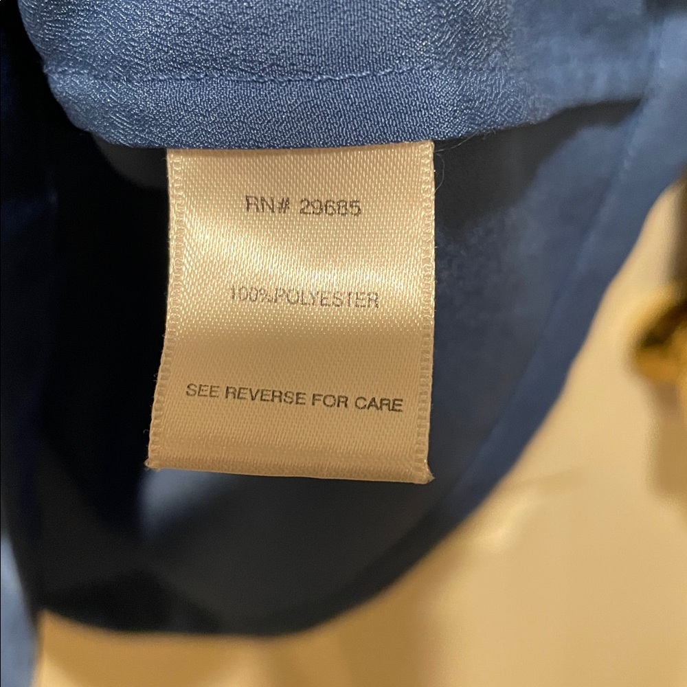 Pendleton Blue Collarless Button Down Blouse - image 7